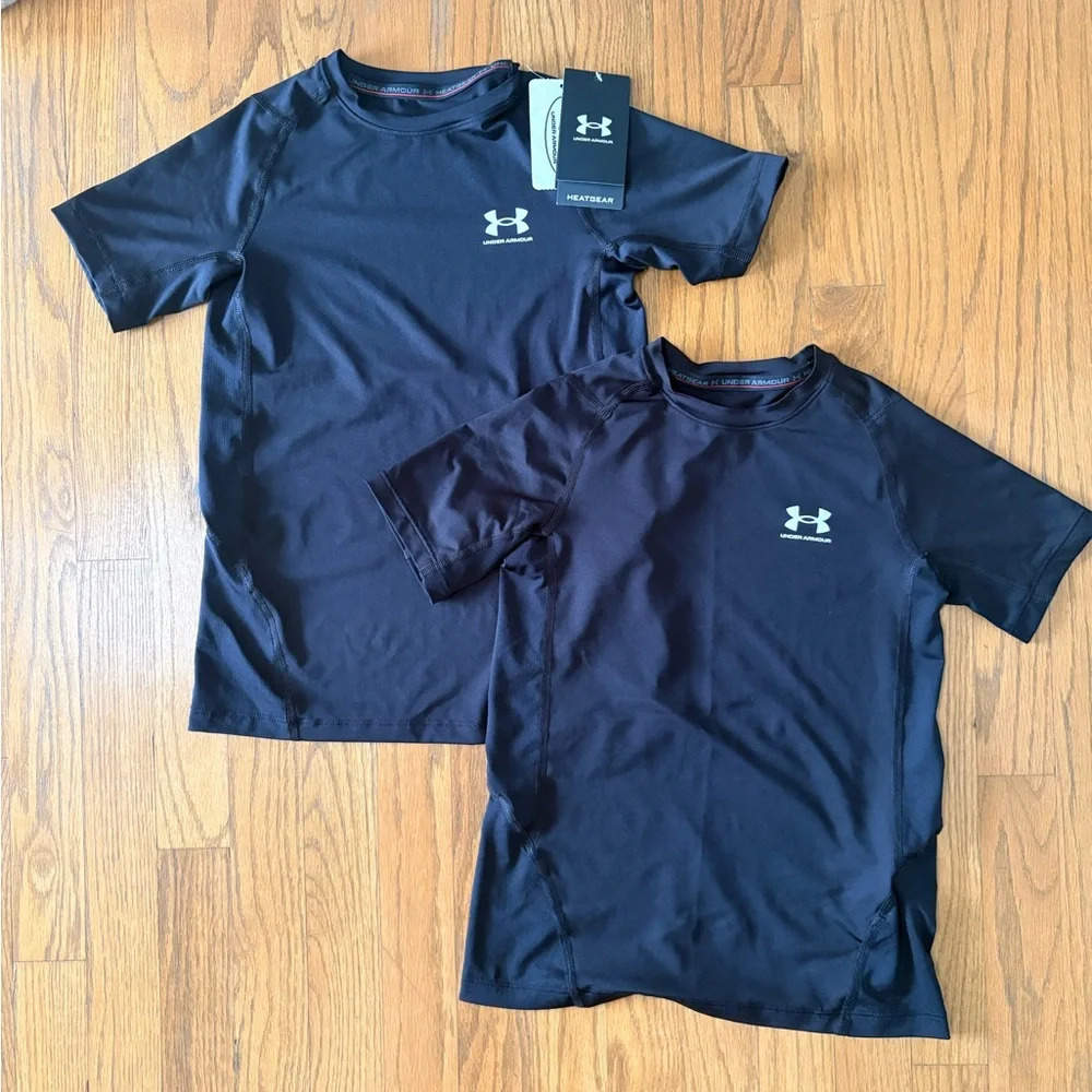 Under Armour Boys Black Short-Sleeve HeatGear Tee (2)